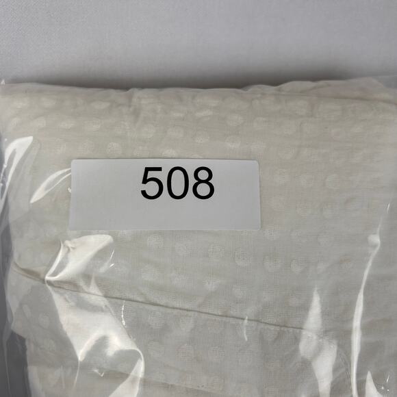 Oliphant Roll Sleeve White Polka Dot Cotton Dress V Neck Mini Women's Size S - Picture 10 of 10